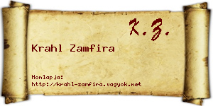 Krahl Zamfira névjegykártya